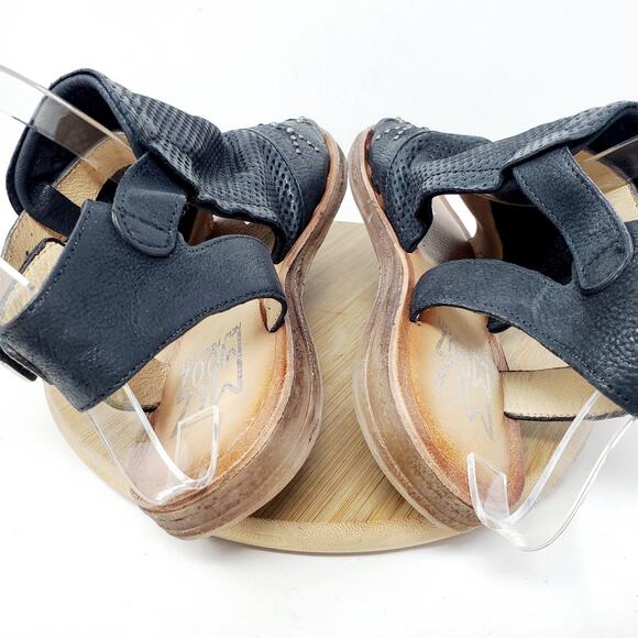 Miz Mooz Sandals Womens 37 Fifi Black Leather Boho Bootie Ankle Strap Shoes - Picture 8 of 11